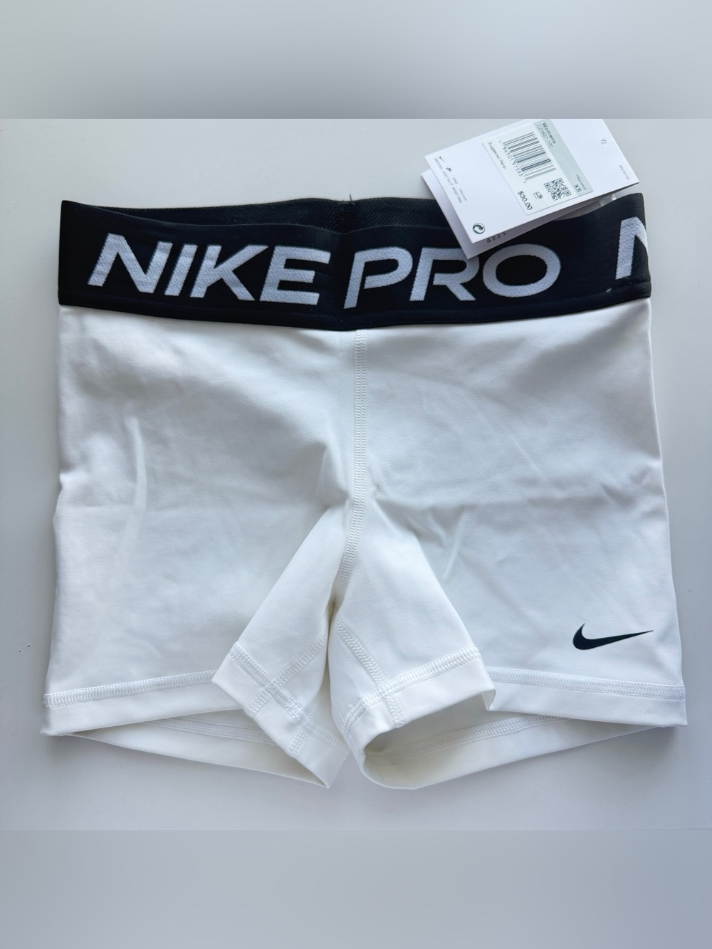 Nike Pro 3” Compression Shorts White XS